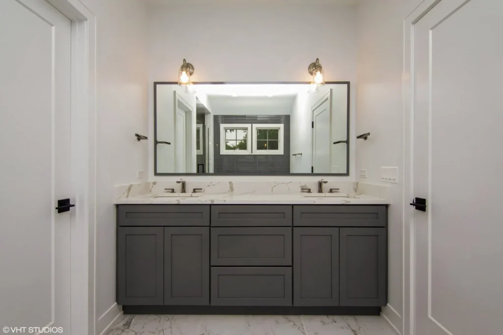 Quartz Vanity Grey Cabinets