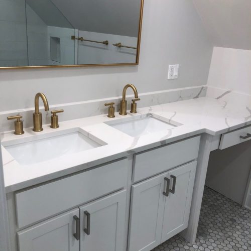 Bathroom Vanity White Cabinets Quartz